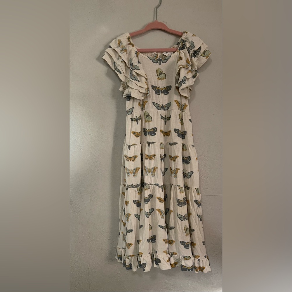Kate Quinn Cream Butterfly Maxi Dress